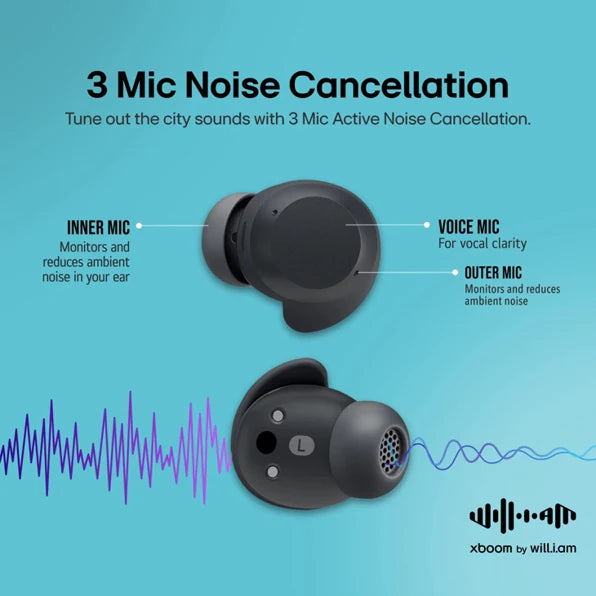 LG xboom Buds Core by will.i.am | Bluetooth Earbuds | xboom Signature Sound with Graphene Driver, White