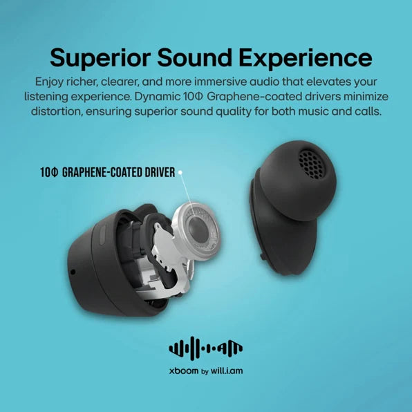 LG xboom Buds Core by will.i.am | Bluetooth Earbuds | xboom Signature Sound with Graphene Driver, White