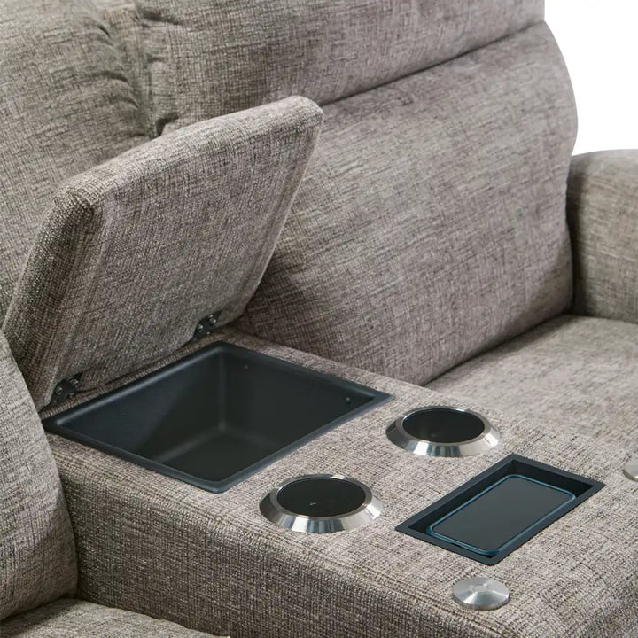 LAZBOY Jay Power Reclining Loveseat w/ Headrest, Lumbar & Console
