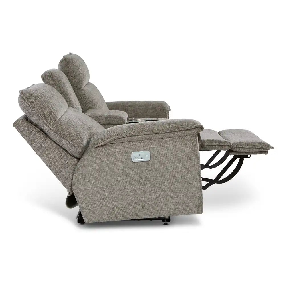 LAZBOY Jay Power Reclining Loveseat w/ Headrest, Lumbar & Console