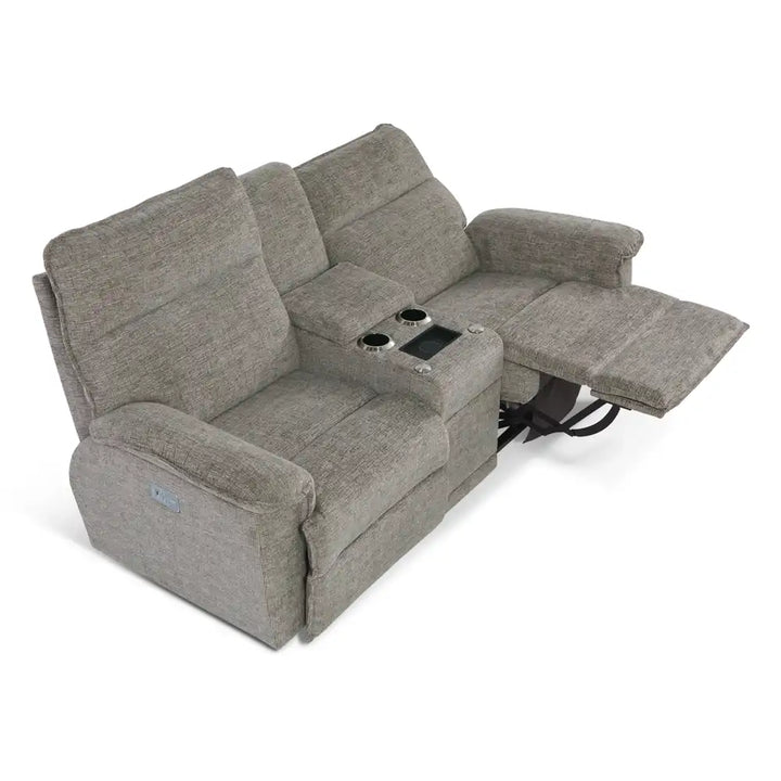 LAZBOY Jay Power Reclining Loveseat w/ Headrest, Lumbar & Console