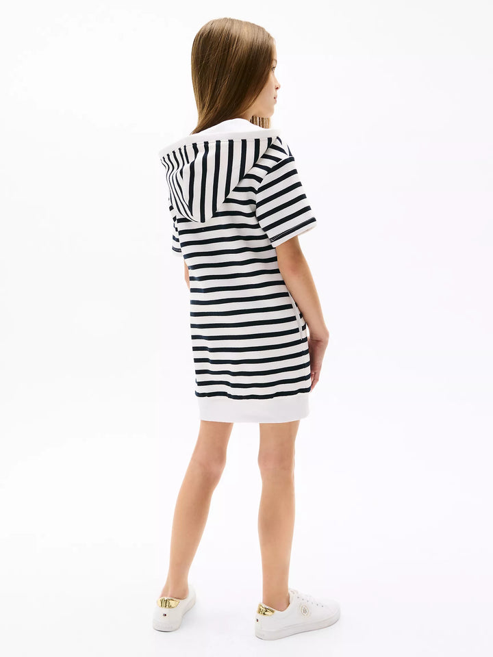 Tommy Hilfiger Kids' Short-Sleeve Stripe Hoodie Dress