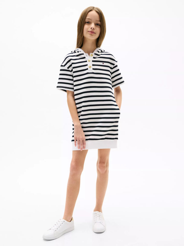 Tommy Hilfiger Kids' Short-Sleeve Stripe Hoodie Dress