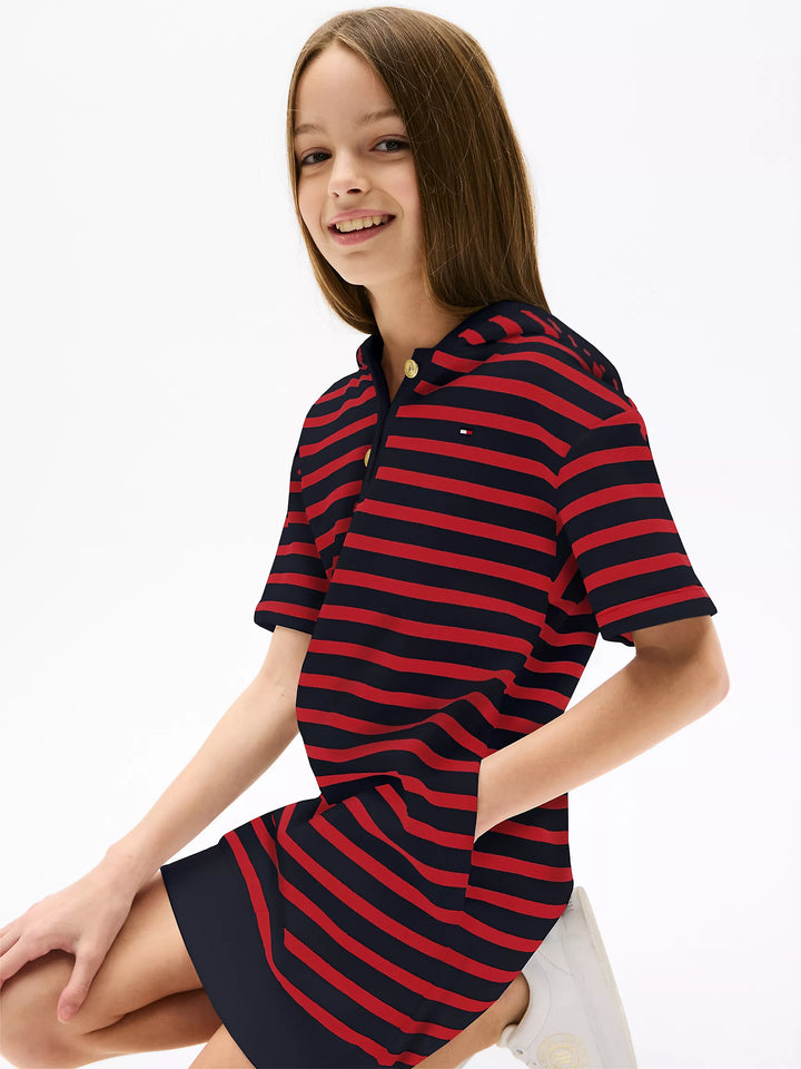 Tommy Hilfiger Kids' Short-Sleeve Stripe Hoodie Dress