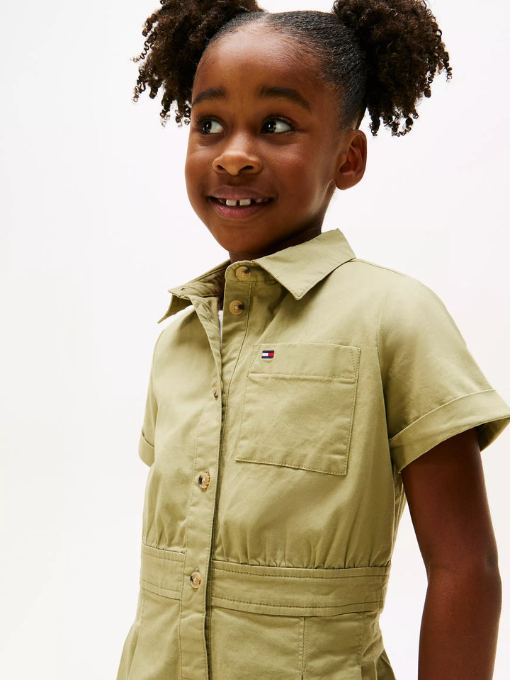 Tommy Hilfiger Kids' Pleated Stretch-Cotton Chino Dress