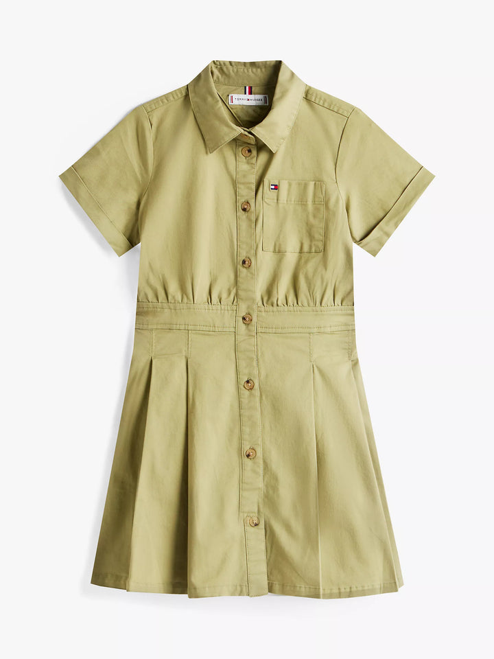 Tommy Hilfiger Kids' Pleated Stretch-Cotton Chino Dress