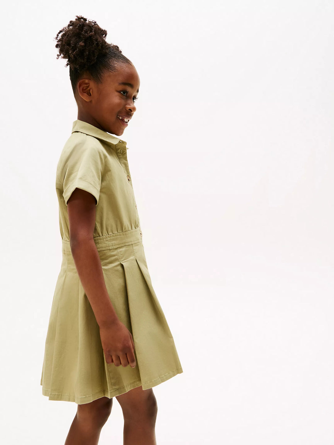 Tommy Hilfiger Kids' Pleated Stretch-Cotton Chino Dress