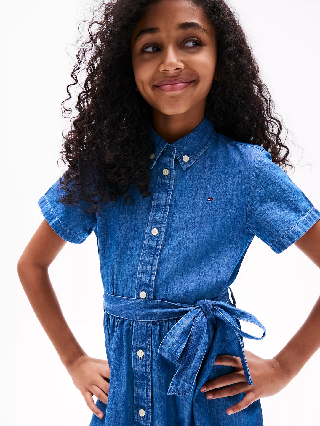 Tommy Hilfiger Kids' Belted Chambray Dress