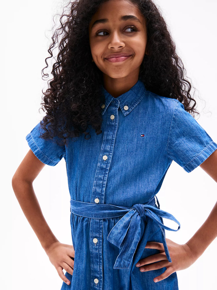 Tommy Hilfiger Kids' Belted Chambray Dress