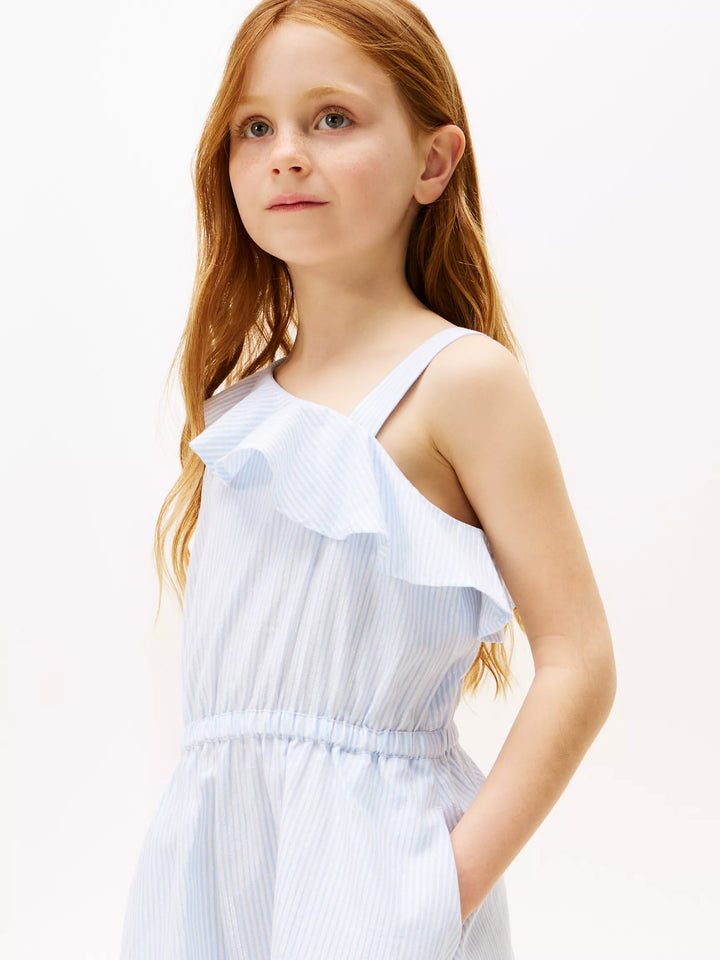Tommy Hilfiger Kids' Shimmer Stripe Asymmetric Dress
