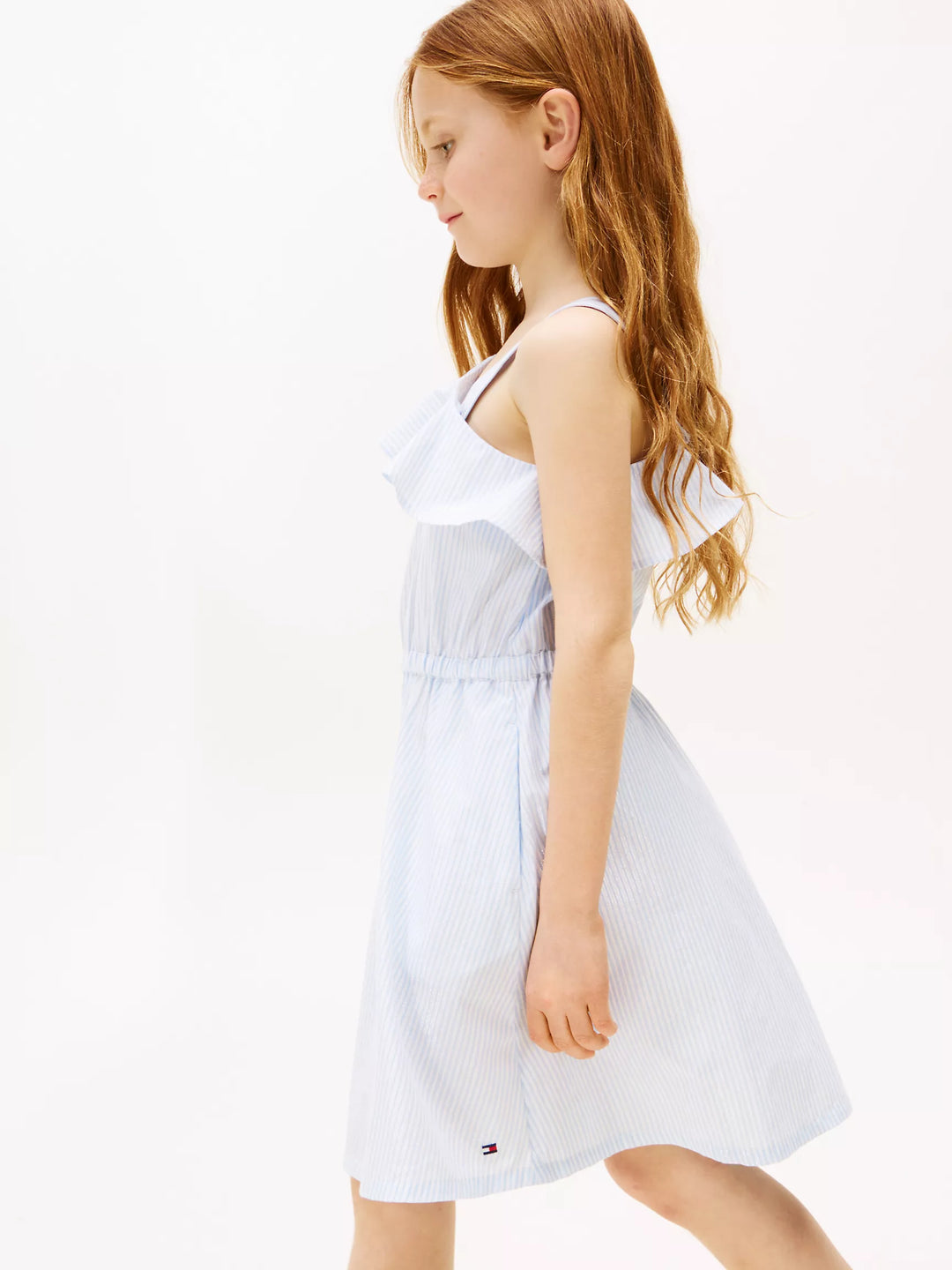 Tommy Hilfiger Kids' Shimmer Stripe Asymmetric Dress