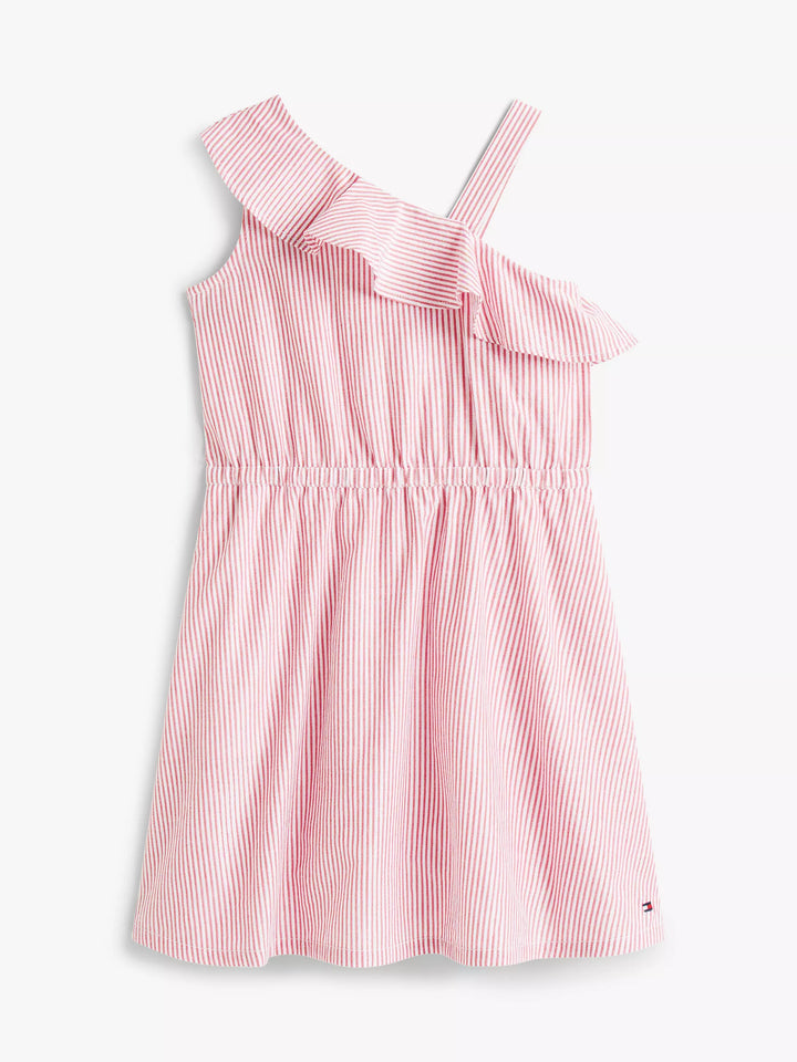 Tommy Hilfiger Kids' Shimmer Stripe Asymmetric Dress