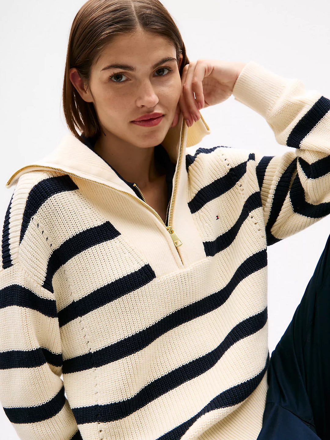 Tommy Hilfiger Stripe Half-Zip Sweater