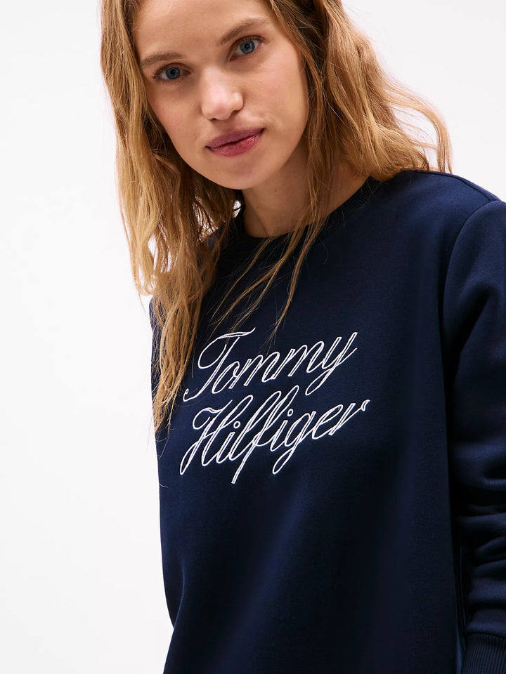 Tommy Hilfiger Script Logo Sweatshirt Dress