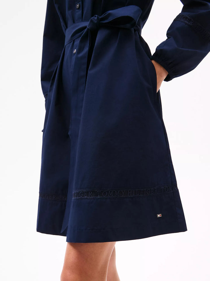 Tommy Hilfiger Lace Logo Trim Shirtdress