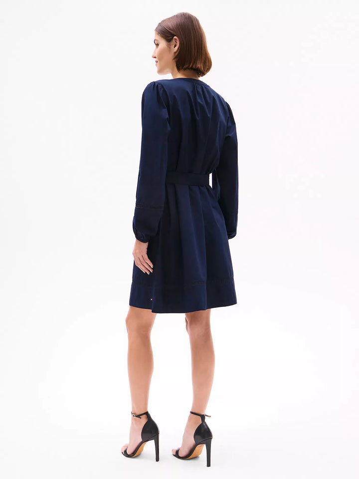 Tommy Hilfiger Lace Logo Trim Shirtdress