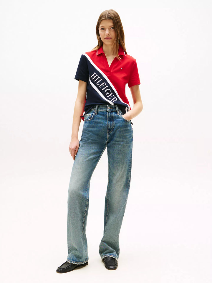 Tommy Hilfiger Banner Logo Stretch-Cotton Polo
