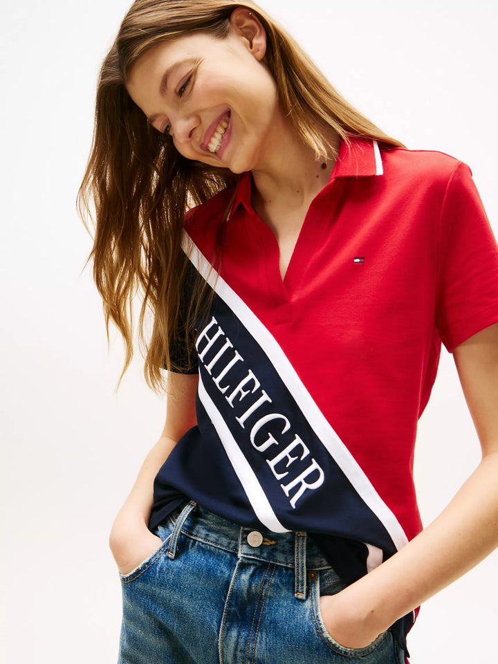 Tommy Hilfiger Banner Logo Stretch-Cotton Polo