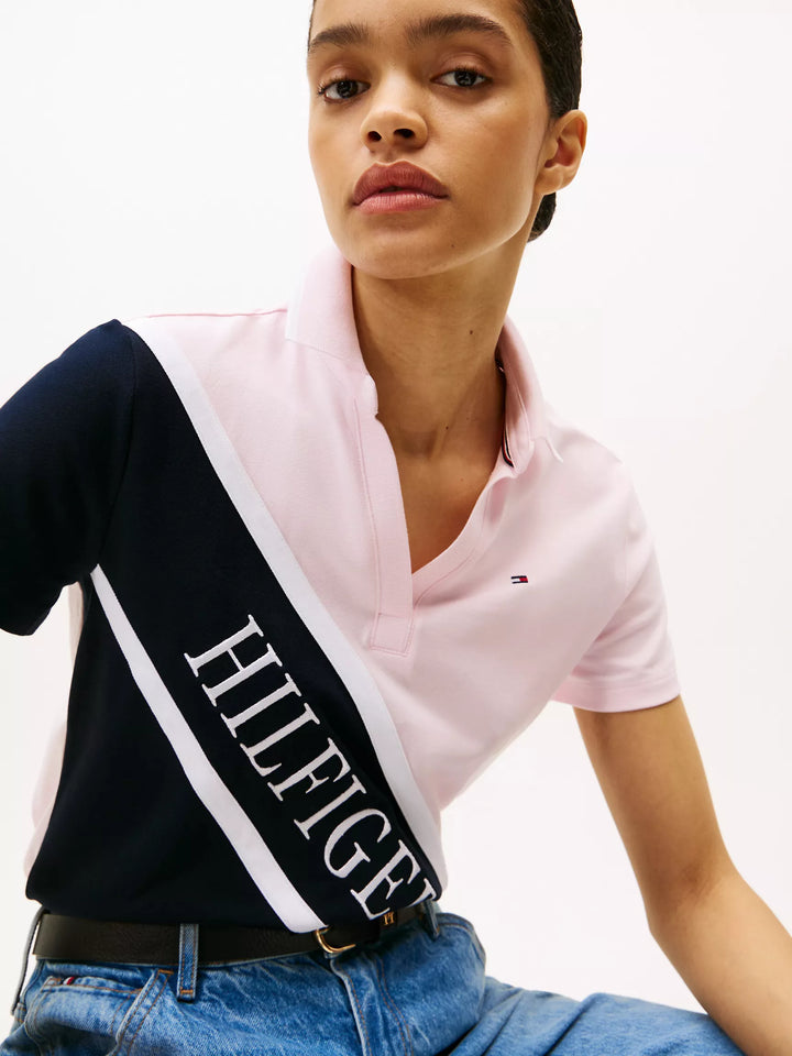 Tommy Hilfiger Banner Logo Stretch-Cotton Polo