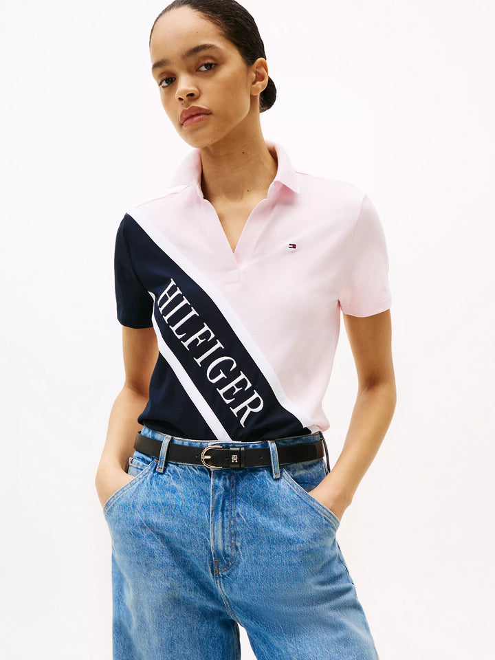 Tommy Hilfiger Banner Logo Stretch-Cotton Polo
