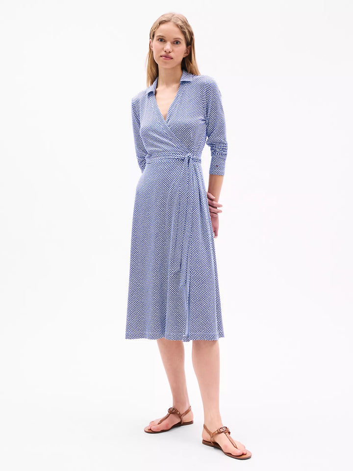 Tommy Hilfiger Cobblestone Print Wrap Shirtdress