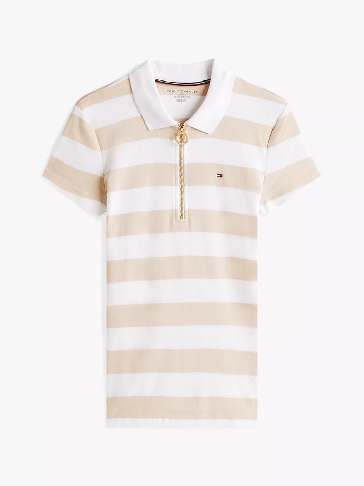 Tommy Hilfiger Slim Fit Rugby Stripe Zip Polo