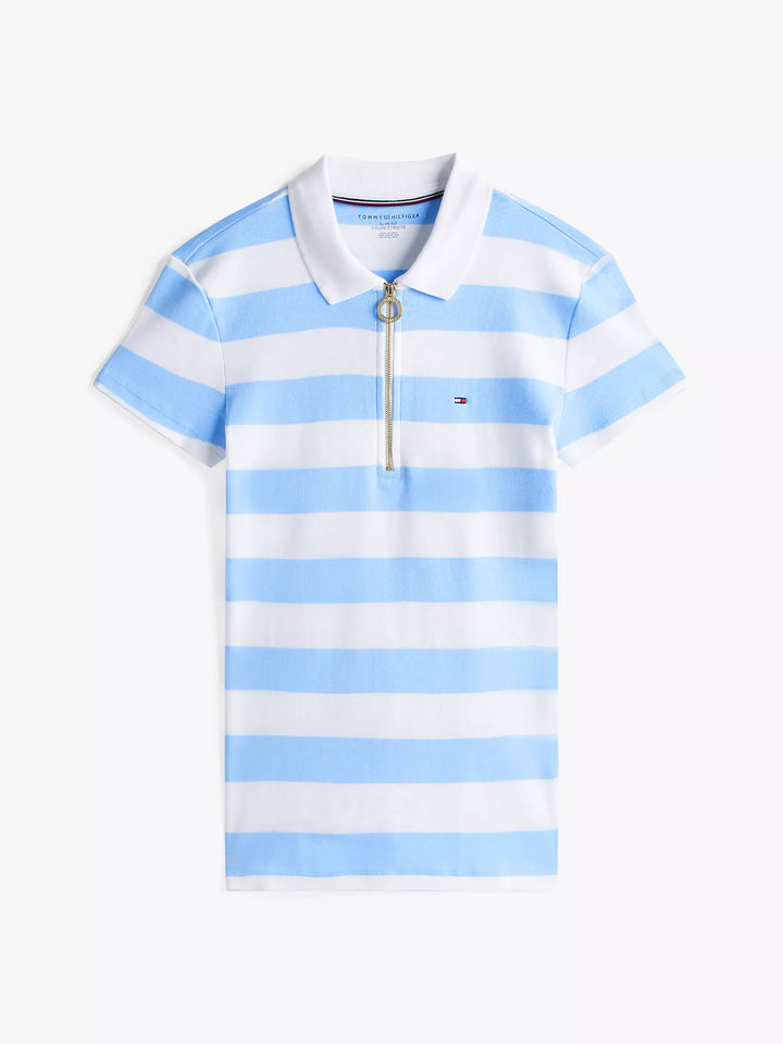 Tommy Hilfiger Slim Fit Rugby Stripe Zip Polo