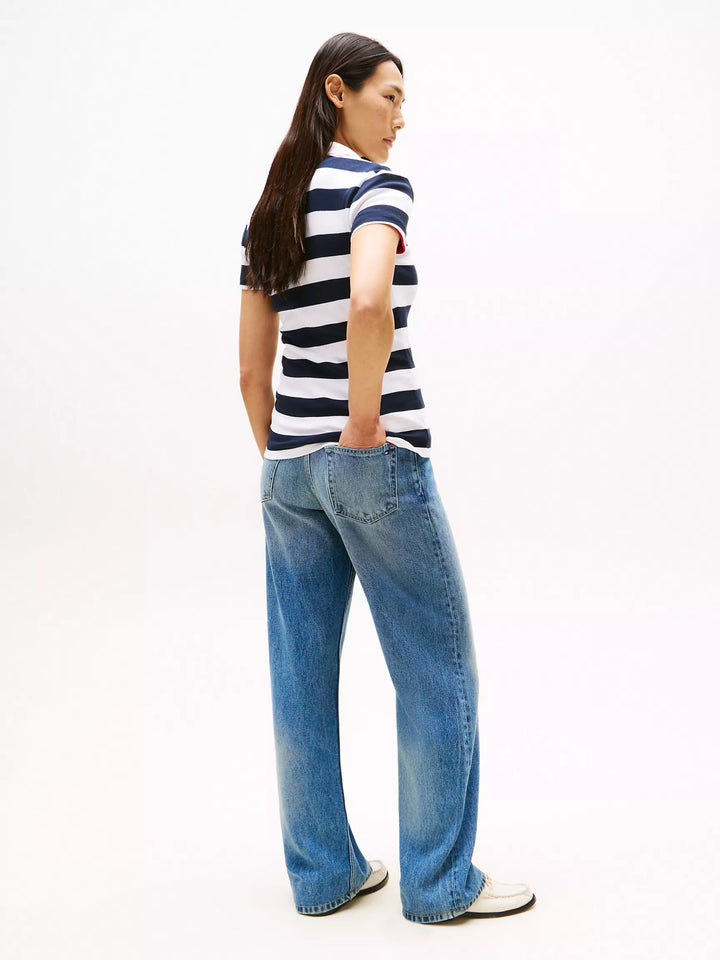 Tommy Hilfiger Slim Fit Rugby Stripe Zip Polo