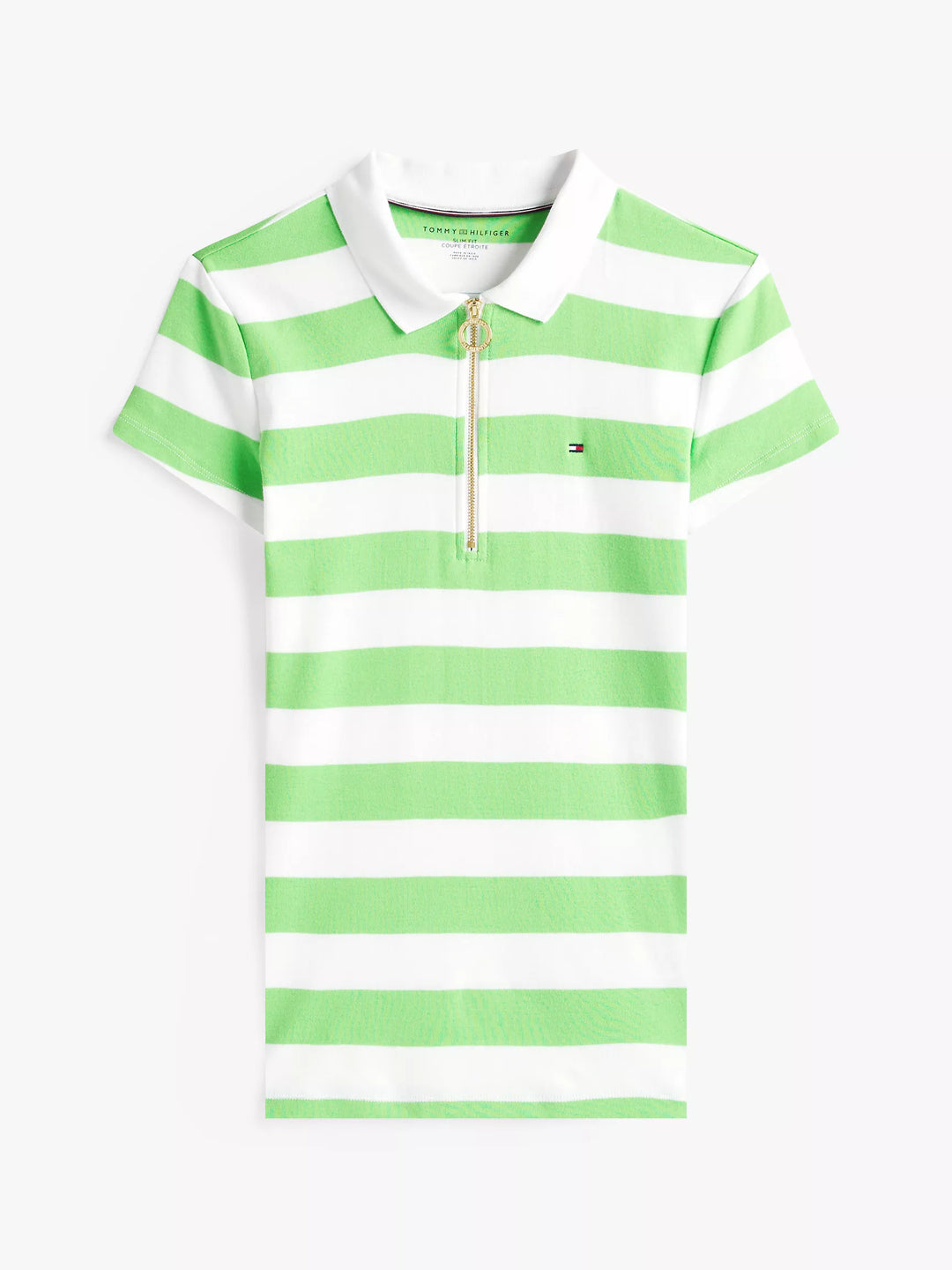 Tommy Hilfiger Slim Fit Rugby Stripe Zip Polo