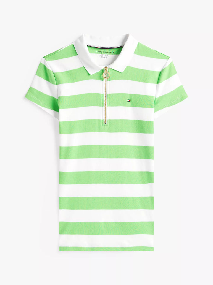Tommy Hilfiger Slim Fit Rugby Stripe Zip Polo