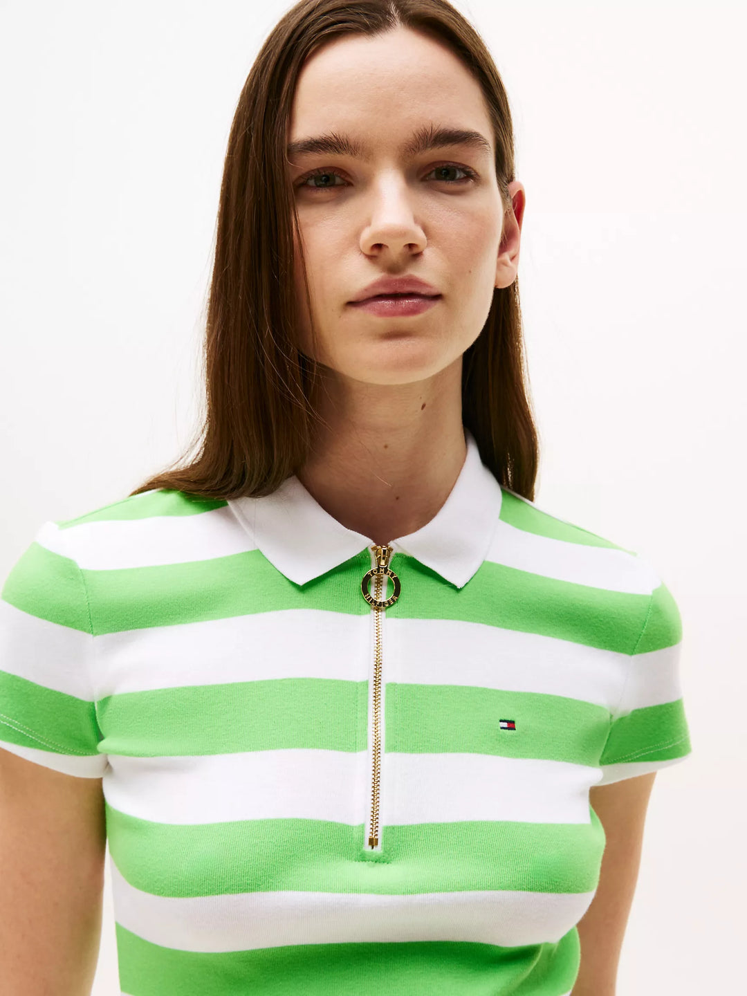 Tommy Hilfiger Slim Fit Rugby Stripe Zip Polo