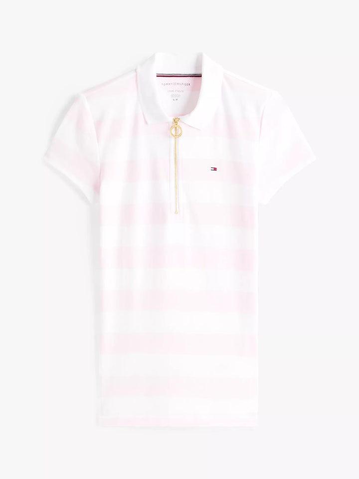 Tommy Hilfiger Slim Fit Rugby Stripe Zip Polo
