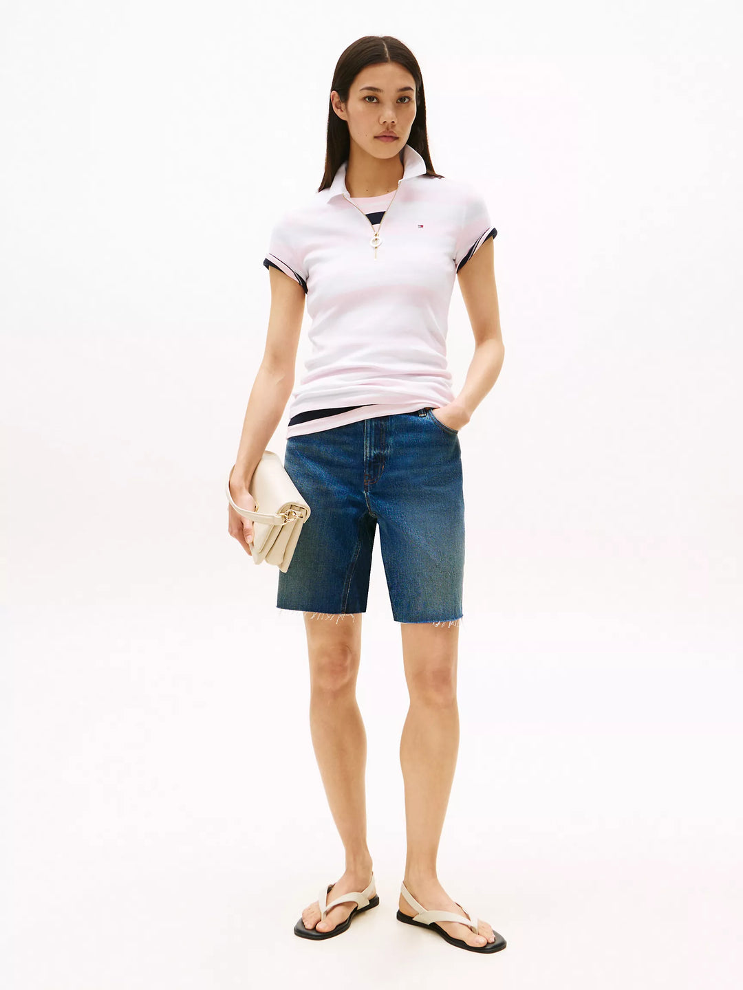 Tommy Hilfiger Slim Fit Rugby Stripe Zip Polo