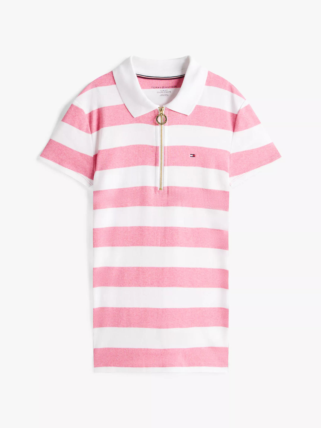 Tommy Hilfiger Slim Fit Rugby Stripe Zip Polo