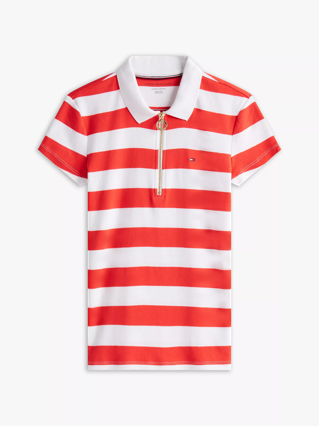 Tommy Hilfiger Slim Fit Rugby Stripe Zip Polo