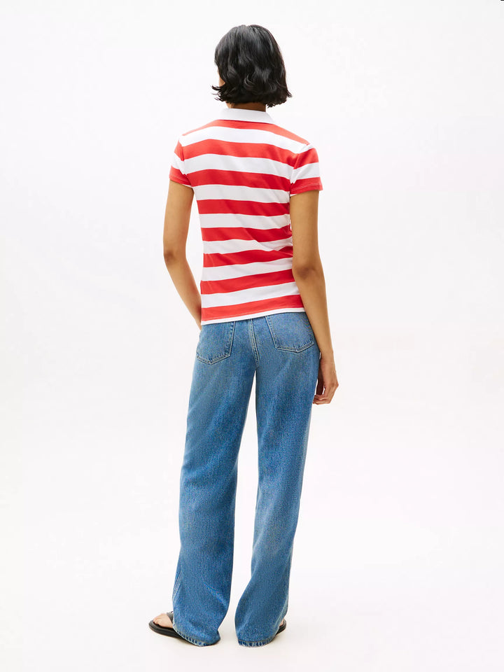 Tommy Hilfiger Slim Fit Rugby Stripe Zip Polo