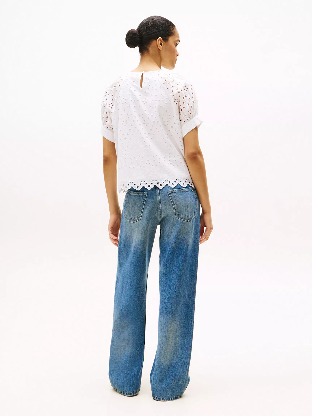 Tommy Hilfiger Embroidered Eyelet Short-Sleeve Top