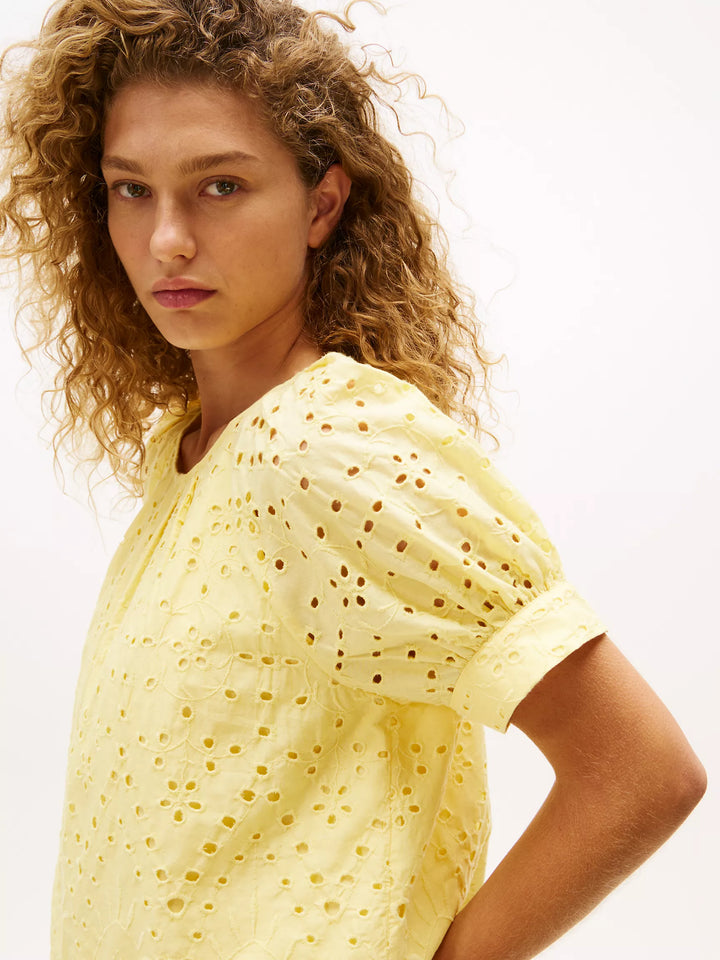 Tommy Hilfiger Embroidered Eyelet Short-Sleeve Top