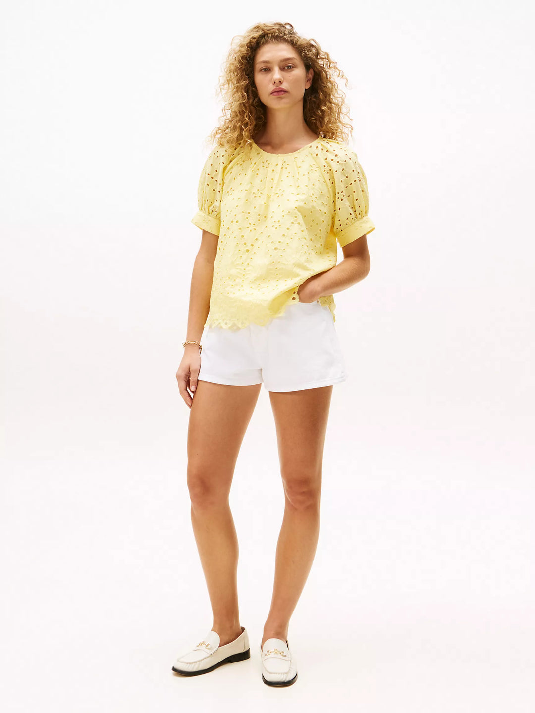 Tommy Hilfiger Embroidered Eyelet Short-Sleeve Top