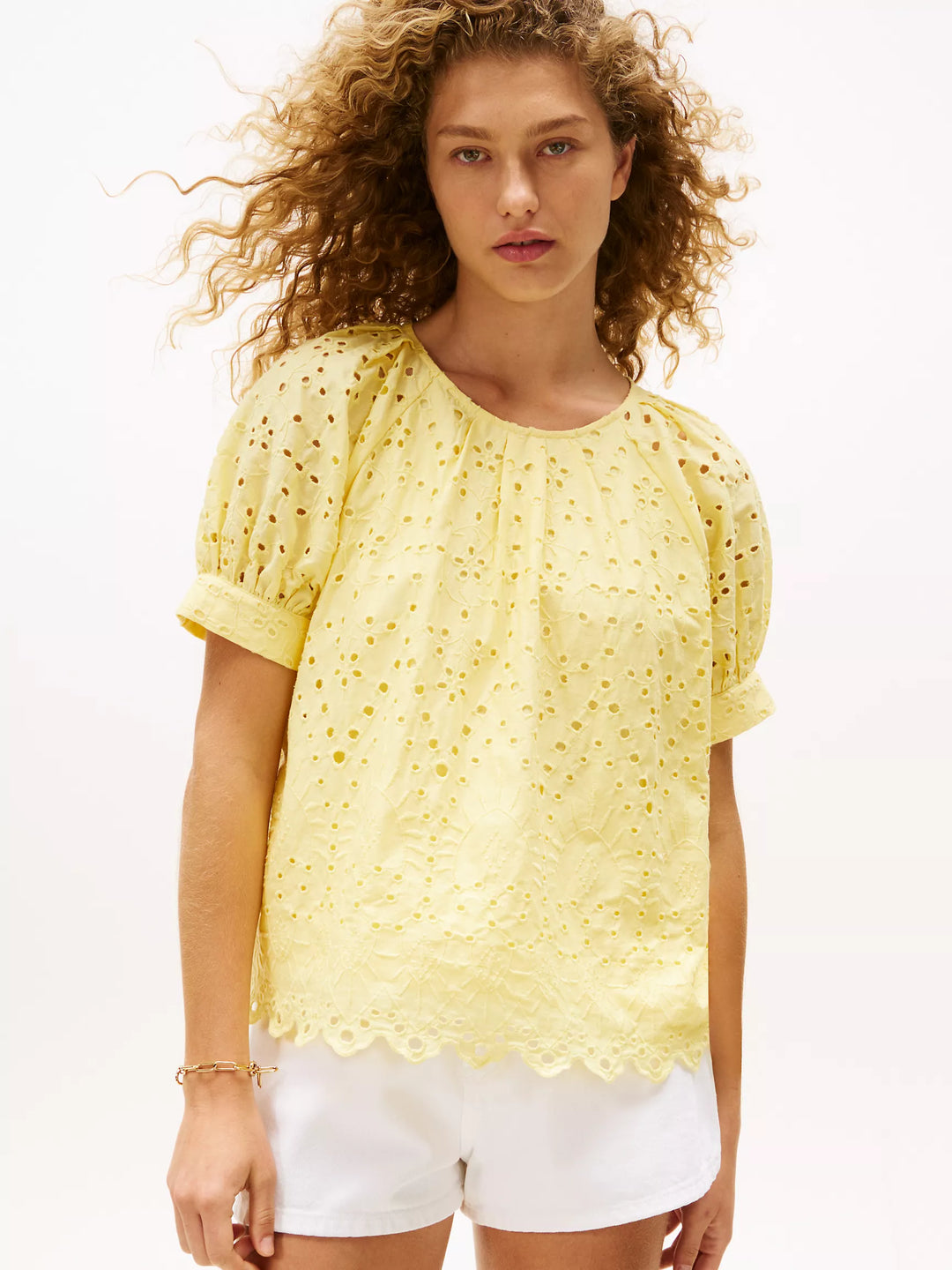 Tommy Hilfiger Embroidered Eyelet Short-Sleeve Top