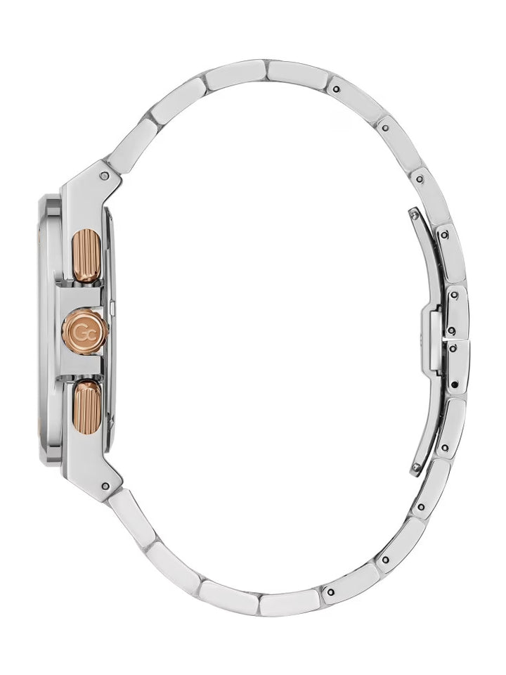 Guess Silver-Tone and Black Chronograph Watch