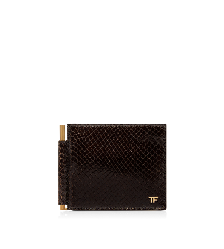 TOM FORD PRINTED PYTHON MONEY CLIP WALLET