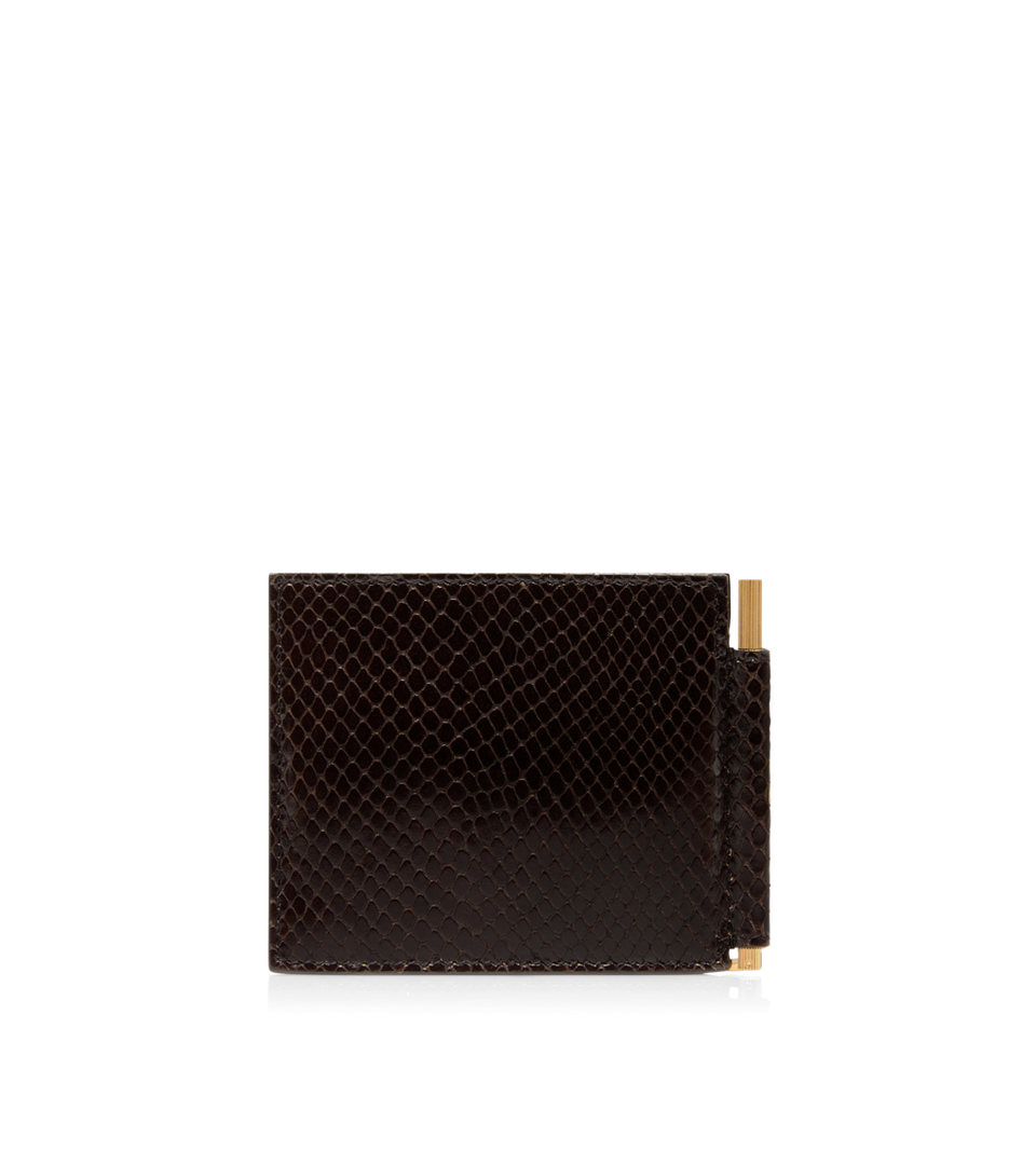 TOM FORD PRINTED PYTHON MONEY CLIP WALLET