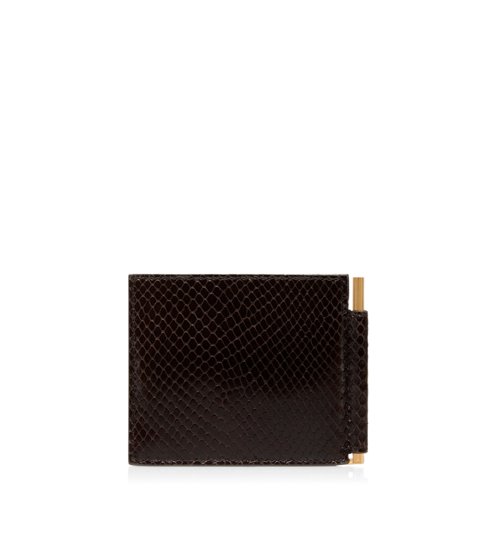 TOM FORD PRINTED PYTHON MONEY CLIP WALLET