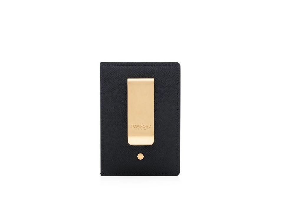 TOM FORD SMALL GRAIN LEATHER MONEY CLIP CARDHOLDER