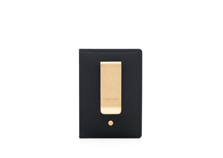 TOM FORD SMALL GRAIN LEATHER MONEY CLIP CARDHOLDER