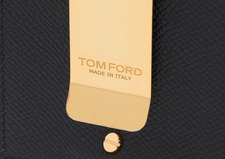 TOM FORD SMALL GRAIN LEATHER MONEY CLIP CARDHOLDER