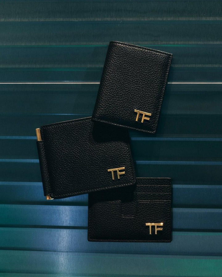 TOM FORD GRAIN LEATHER MONEY CLIP WALLET