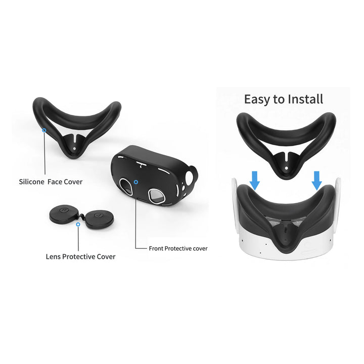 Oculus 2024 Meta Oculus Quest 3S All-In-One VR Headset, Touch Controllers, 128GB SSD, 1832x1920 up to 120 Hz,3D Audio,Protective covers, Controller Grips, Face Cover, Lens Cove
