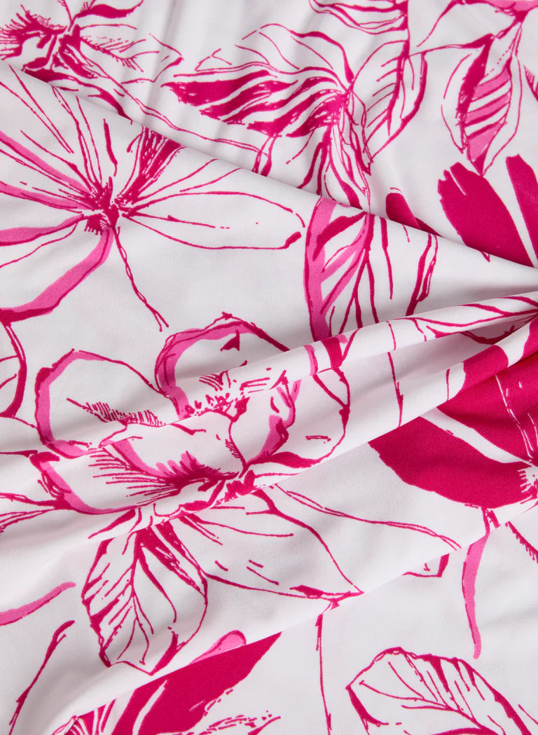 LAURA Floral Criss-Cross Neckline Top